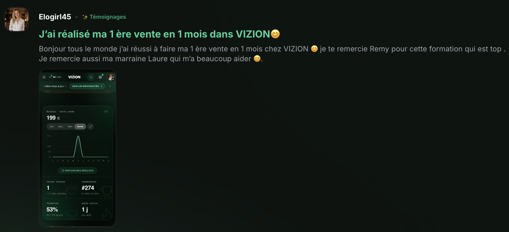 Témoignage VIZION 1