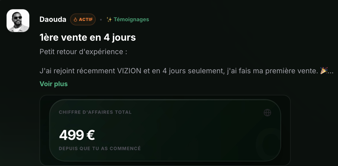 Témoignage VIZION 8