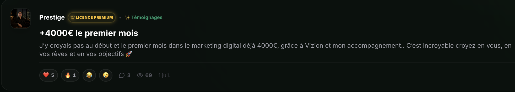 Témoignage VIZION 3