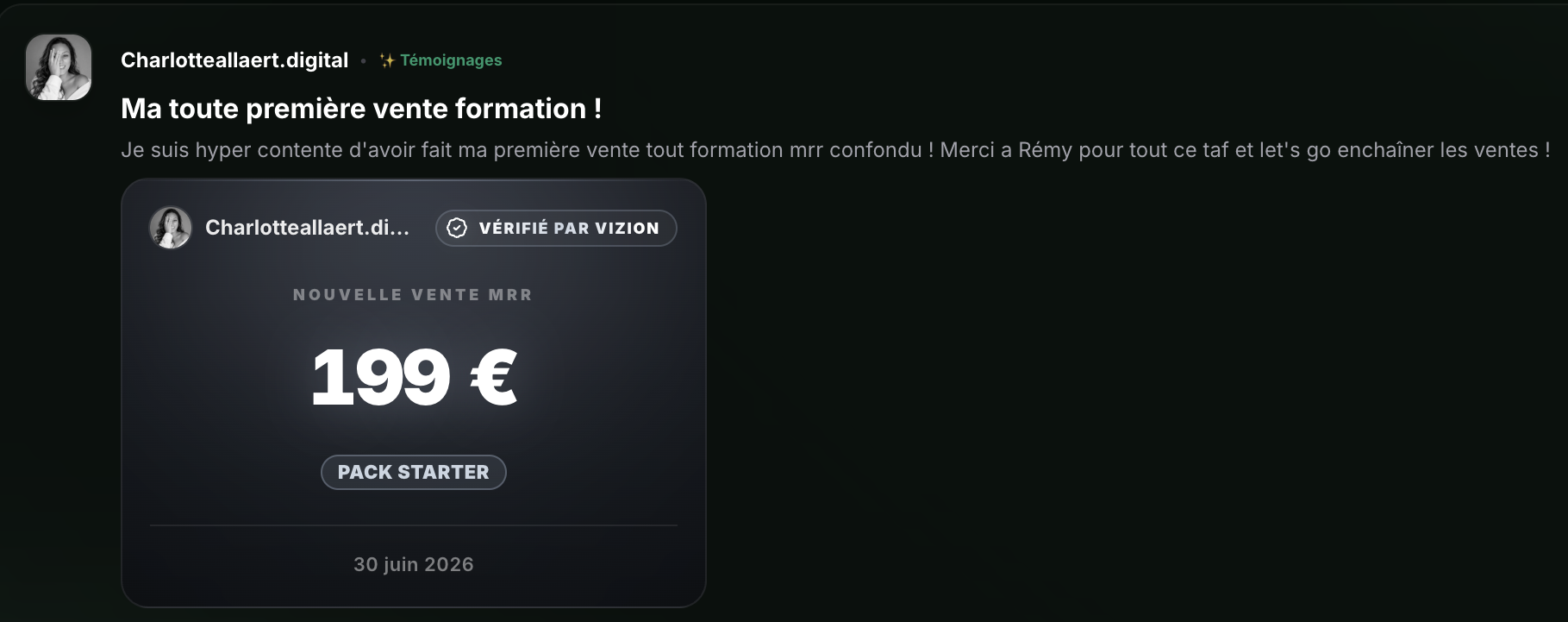 Témoignage VIZION 2